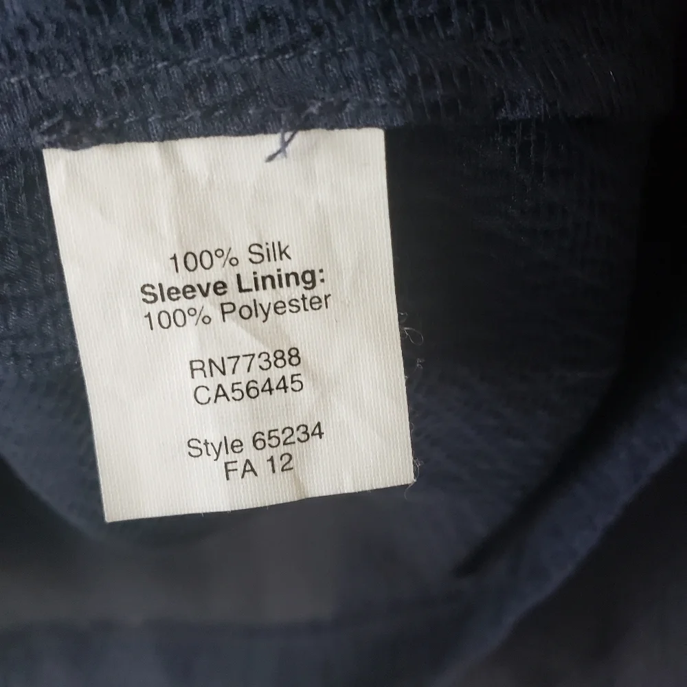 J crew collection women's 100% silk jacquard keyhole blouse size 00 long sleeve‎